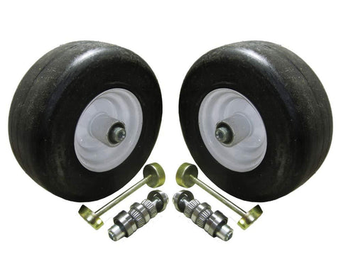 proven part 2 Pack 13x5x6 White No Flat Front Solid Tire Puncture Proof Replaces Ferris Snapper Pro Scag Includes Bearings Axle Bolt and Dust Covers Replace 109-126 - 103-351 - 126-5360 - 103-3786