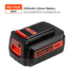 Forrat 2.5Ah for Black and Decker 40V Battery MAX LBXR2036 LBX1540 LBX2540 LBX36 LBXR36 LCS1240 LSWV36 LST136 36V 40 Volt for Black & Decker Lithium ion Battery Cordless Tool 2Packs