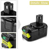 2Pack 18V 6.0Ah Replacement Battery for Ryobi 18V Lithium Battery P102 P103 P105 P107 P108 P109