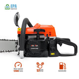 XtremepowerUS 52cc Gasoline Chainsaw 2.7HP Engine 2-Stroke Wood Cutting Tree Log Cutter Trimmer Crankcase EPA