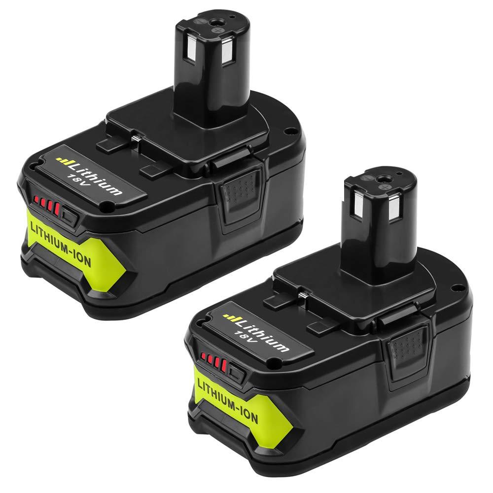 2 Packs 6.0Ah High Capacity P108 Battery for Ryobi 18V Lithium Ion Battery P102 P103 P104 P105 P107 P108 for Ryobi 18-Volt ONE+ Plus Power Tool Battery