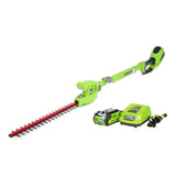 Greenworks 20-Inch 40V Cordless Pole Hedge Trimmer, 2.0 AH Battery Included 22272 (Renewed)