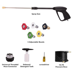 Homdox 3000 PSI Pressure Washer, 1.80 GPM 1800W Electric Power Washer with Hose Reel, 5 Nozzles