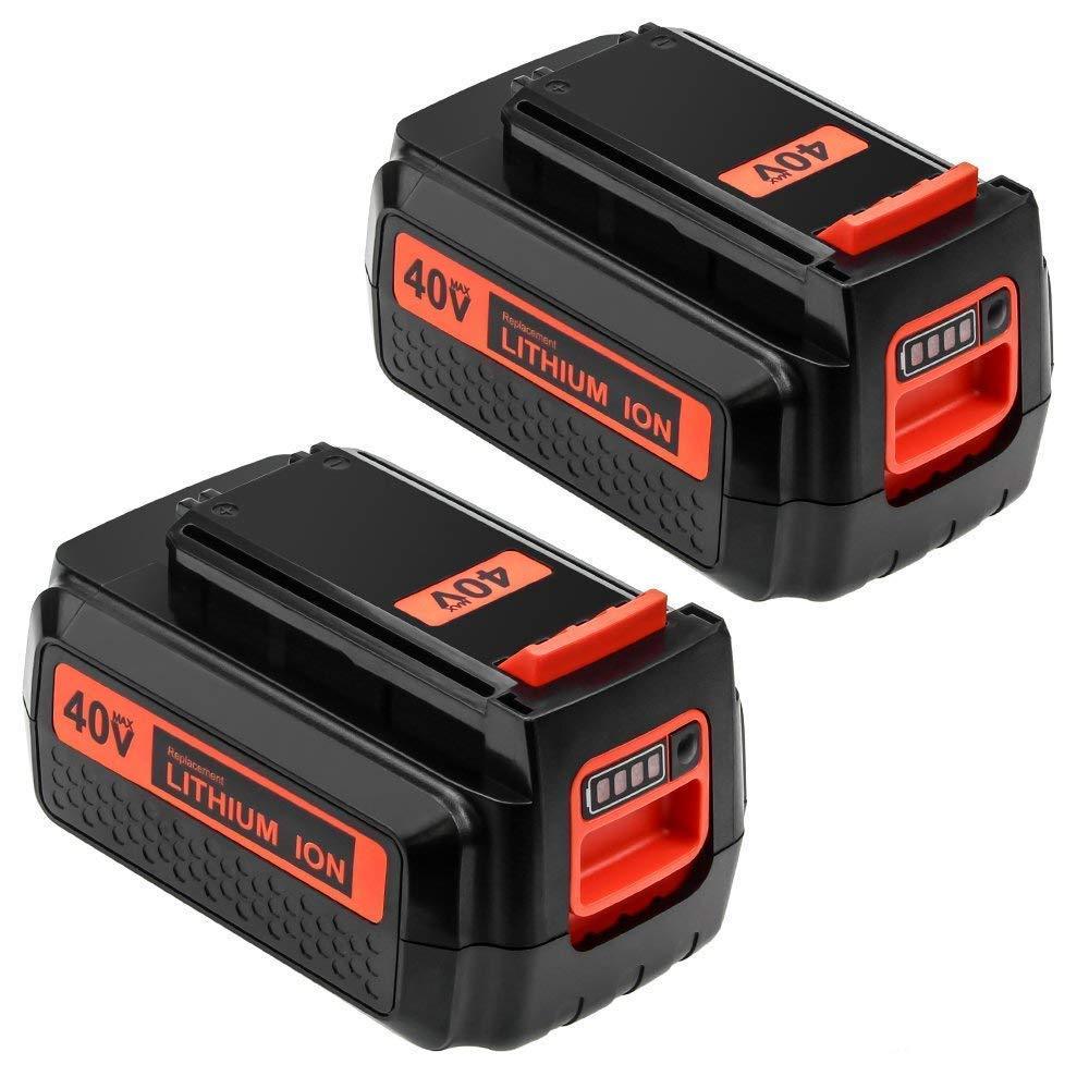 2 Packs 2500mAh for Black and Decker 40V Lithium Battery MAX LBX2040 LBX36 LBXR36 LBXR2036