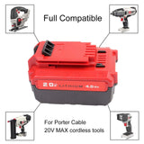 4Pack 20V Max 4.0Ah Lithium PCC685L Replacement Battery Compatible with Porter Cable PCC685L PCC680L Cordless Tools Batteries (NOT for Craftsman)