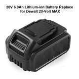 Amsbat 6.0Ah for Dewalt 20V Battery Replacement Max Premium XR Li-Ion DCB204 DCB205 DCB206 DCB205-2 DCB200 DCB180 DCD985B DCD771C2 DCS355D1 DCD790B 2 Pack