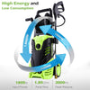 HX4001 3000PSI 1.80 GPM Electric Pressure Washer,1800W Rolling Wheels High Pressure Professional Washer Cleaner Machine W/5 Quick-Connect Spray Tips Onboard Detergent Tank