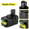 2Pack 6.0Ah 18V Replacement Battery for Ryobi 18V Lithium Battery P102 P103 P105 P107 P108 P109 Ryobi ONE+