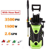 Homdox Pressure Washer 3500PSI 1800W Powerful Power Washer Cleaner Portable Storage Machine for Vehicle/Patio/Driveway/Floor/Wall/Furniture/5 Nozzles