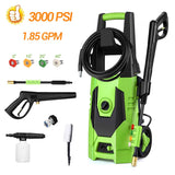 Seesii Electric Pressure Washer 3000PSI 1800W Power Washer, 1.85GPM High Pressure Washer, Professional Washer Cleaner with 4 Interchangeable Nozzles