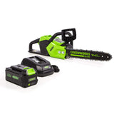 Greenworks 14-Inch 40V Brushless Cordless Chainsaw, 3.0 Ah, CS-140