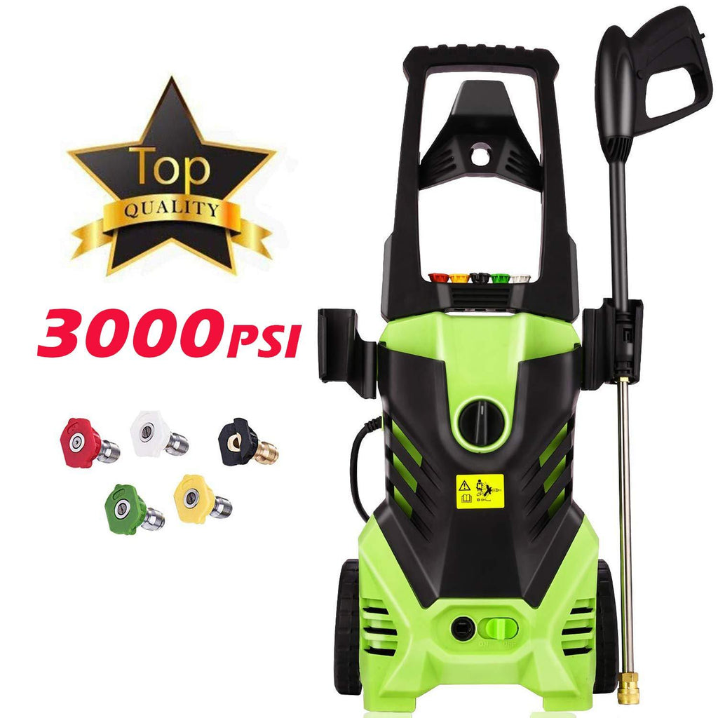 Homdox 3000 PSI Pressure Washer, 1.80 GPM 1800W Electric Power Washer with Hose Reel, 5 Nozzles