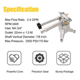 EDOU Gas Pressure Washer Pump Replacement 7/8'' Diameter Shaft Plunger Vertical Pump Axial Horizontal Pump Easy Start,2500 PSI 2.3 GPM