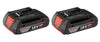 Bosch BAT612-2PK 18-volt Lithium-Ion 2.0 AH Slim Pack Battery with Digital Fuel Gauge, 2-Pack