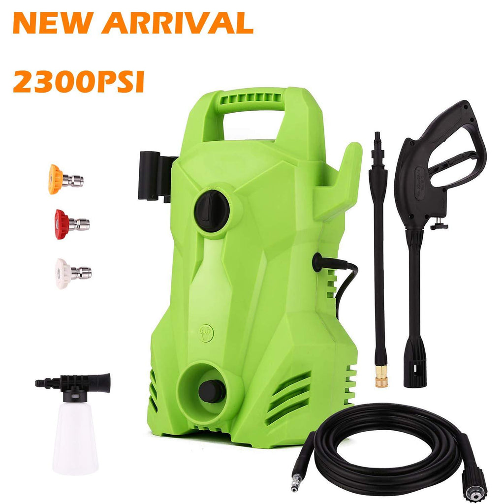 Electric Pressure Washer 2300 PSI, 1.6 GPM Compact Power Washer, 1400W Portable Electric Power Washer with External Detergent Dispenser,3 Nozzles (2300PSI)