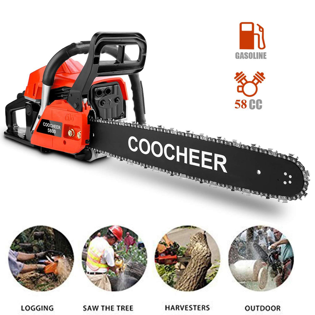 Aceshin 58C 20 Inch Chain Saw Chainsaws 2 Strokes Single Cylinder Gasoline Engine (US Stock)