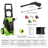 Homdox Electric High Pressure Washer 3000PSI 1.8GPM Power Pressure Washer Machine with Power Hose Gun Turbo Wand 5 Interchangeable Nozzles