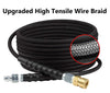 Steel Braided Gas High Pressure Power Washer Extension Hose 100ft. 4000 PSI Universal Quick Connect for your Honda Excell, Troybilt, Generac, Simpson, Briggs & Stratton, Dewalt Pressure Washers