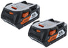 Ridgid AC840087P 18 Volt 4 Amp Hour Lithium-Ion Battery w/ Onboard Fuel Gauge (2-Pack of R840087 Battery) (Renewed)