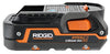 Ridgid Genuine OEM AC840085 Twin Pack of 1.5 Amp Hour 18V Compact Lithium Ion Power Tool Battery with Onboard Fuel Gauge and Flat Standing Base (2 Batteries) (Renewed)